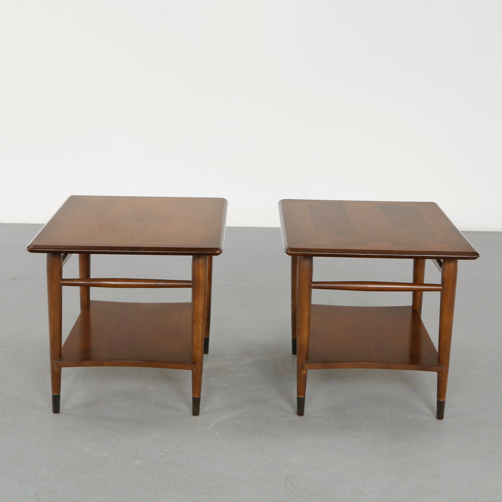 Andre Bus, Pair of Lane Acclaim Series Walnut End Tables, 1960s - 2