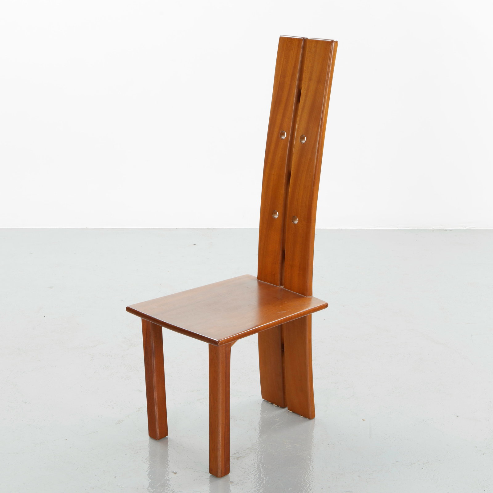Set of Ten High Back Wood Dining Chairs in the style of Pierre Chapo, 1960s - 10