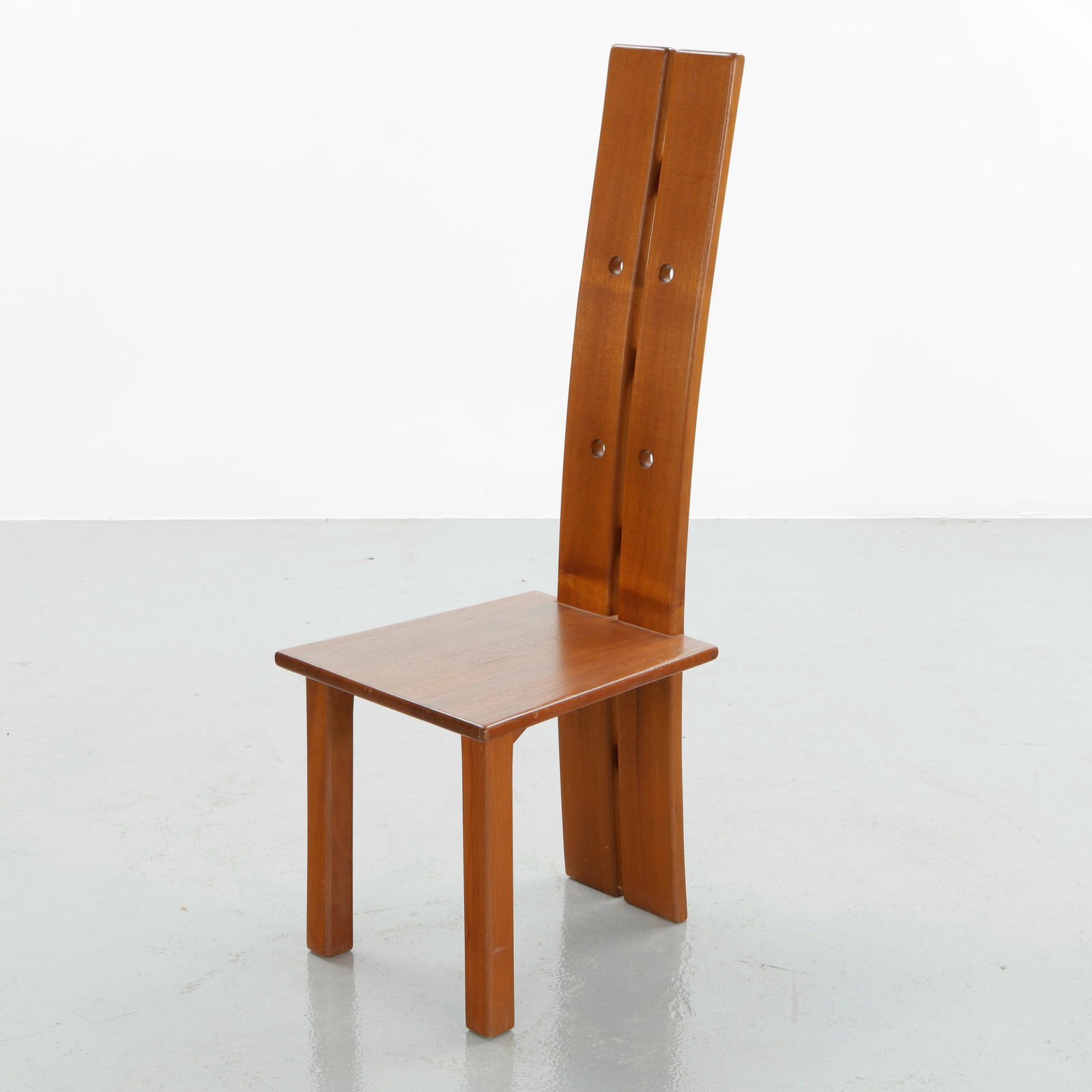 Set of Ten High Back Wood Dining Chairs in the style of Pierre Chapo, 1960s - 12