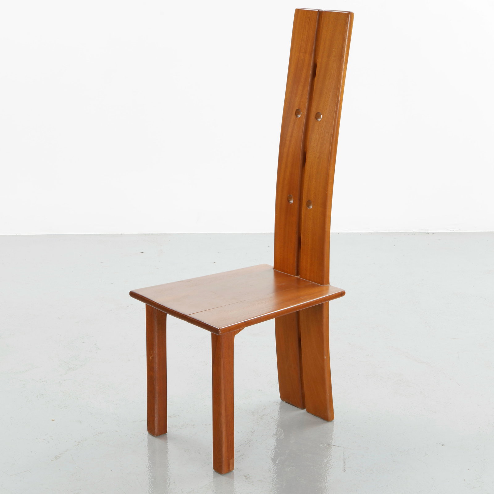 Set of Ten High Back Wood Dining Chairs in the style of Pierre Chapo, 1960s - 13