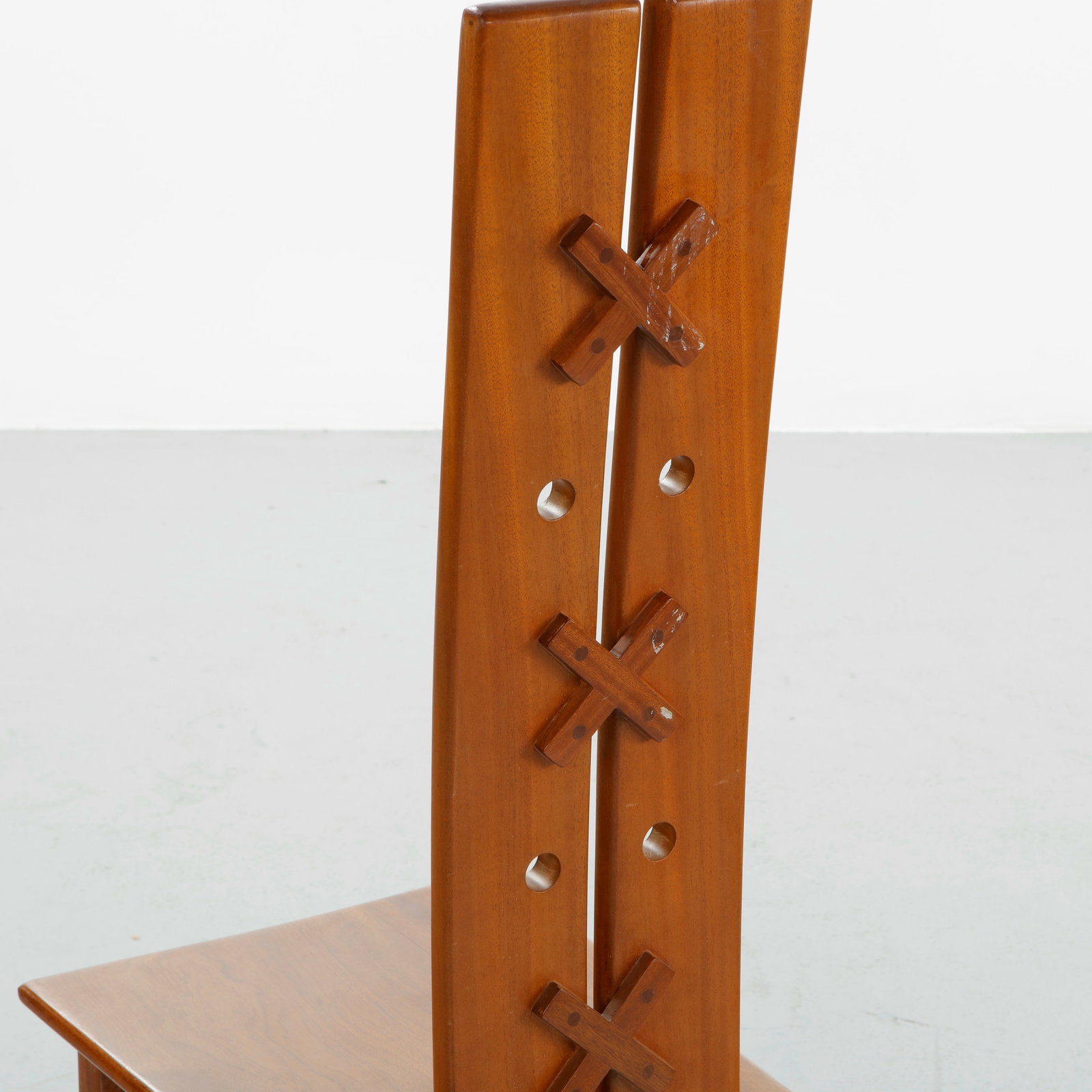 Set of Ten High Back Wood Dining Chairs in the style of Pierre Chapo, 1960s - 14