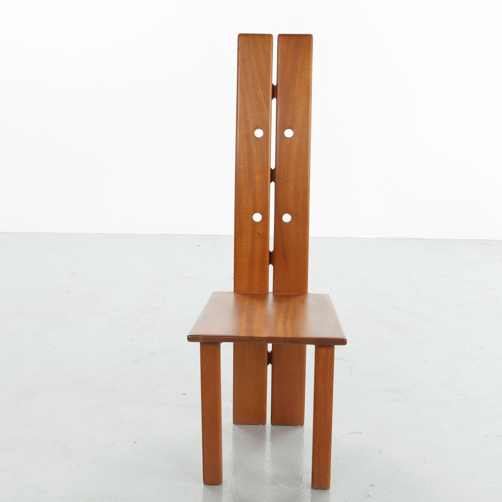 Set of Ten High Back Wood Dining Chairs in the style of Pierre Chapo, 1960s - 15