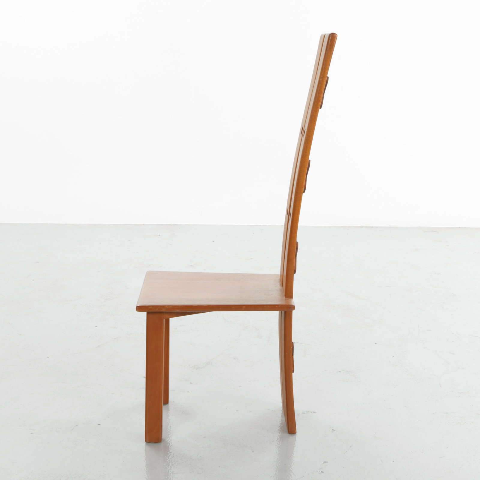 Set of Ten High Back Wood Dining Chairs in the style of Pierre Chapo, 1960s - 17