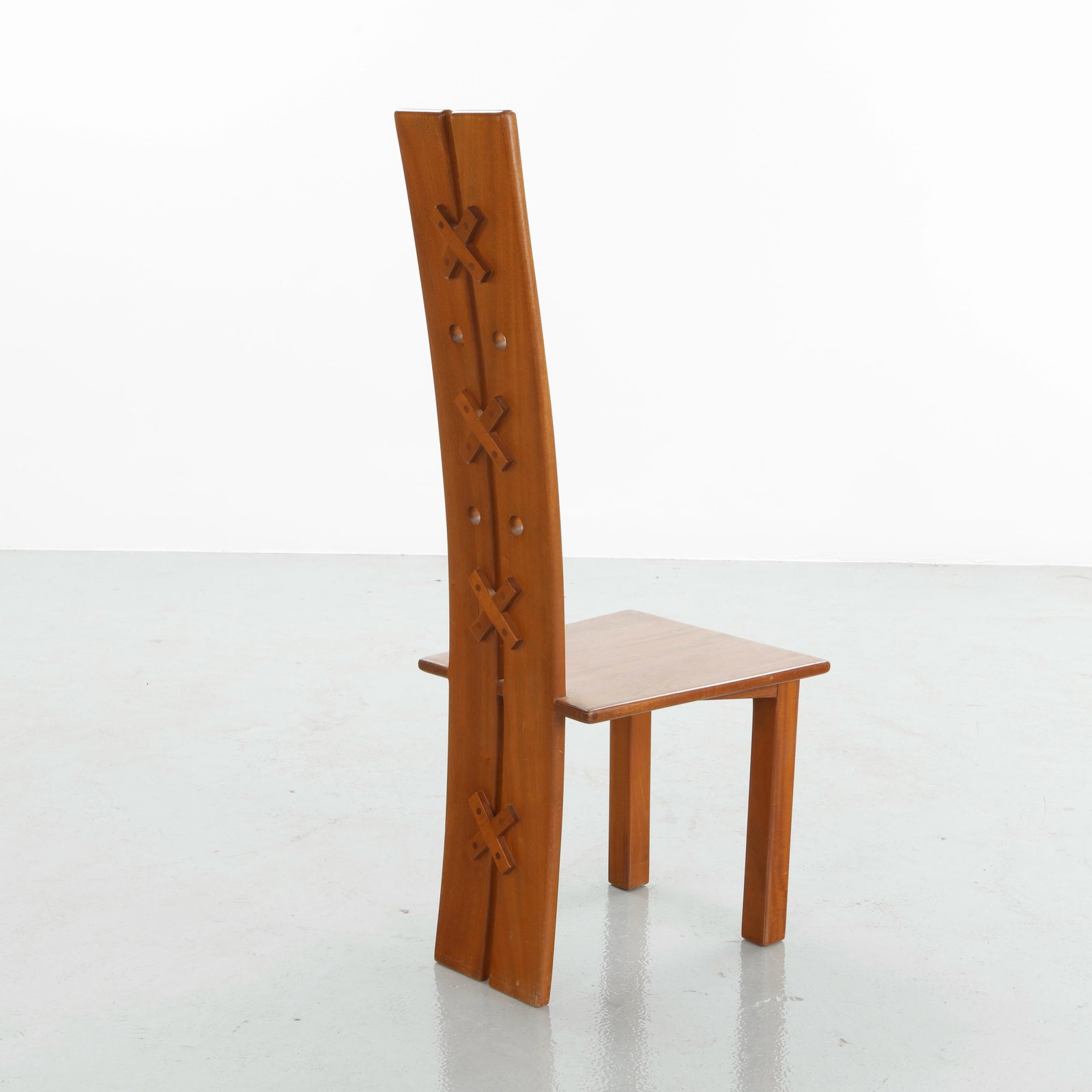 Set of Ten High Back Wood Dining Chairs in the style of Pierre Chapo, 1960s - 20