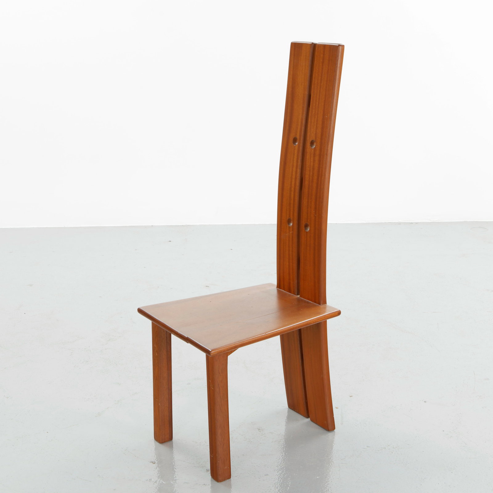 Set of Ten High Back Wood Dining Chairs in the style of Pierre Chapo, 1960s - 4