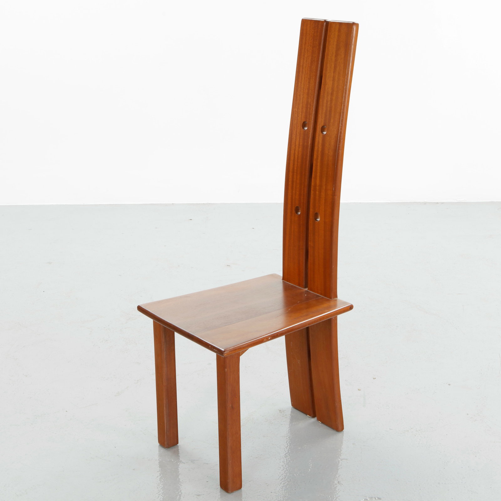 Set of Ten High Back Wood Dining Chairs in the style of Pierre Chapo, 1960s - 5