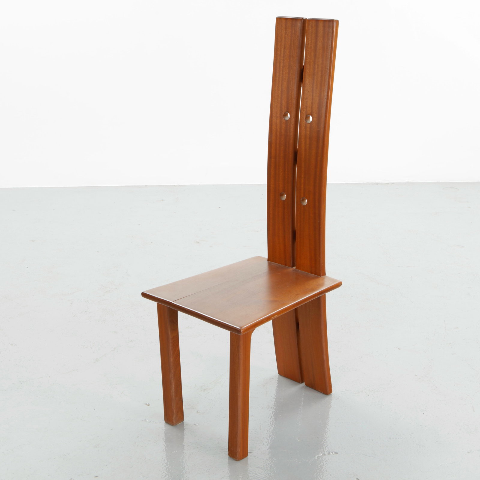 Set of Ten High Back Wood Dining Chairs in the style of Pierre Chapo, 1960s - 6