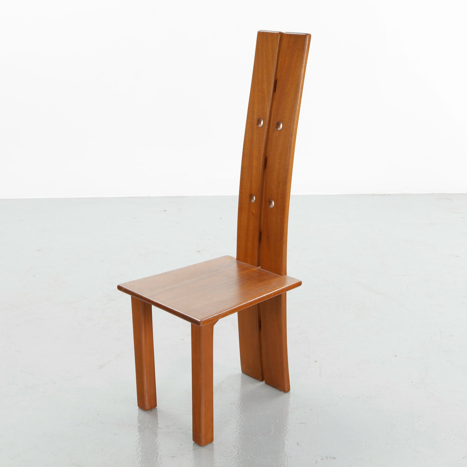 Set of Ten High Back Wood Dining Chairs in the style of Pierre Chapo, 1960s - 7