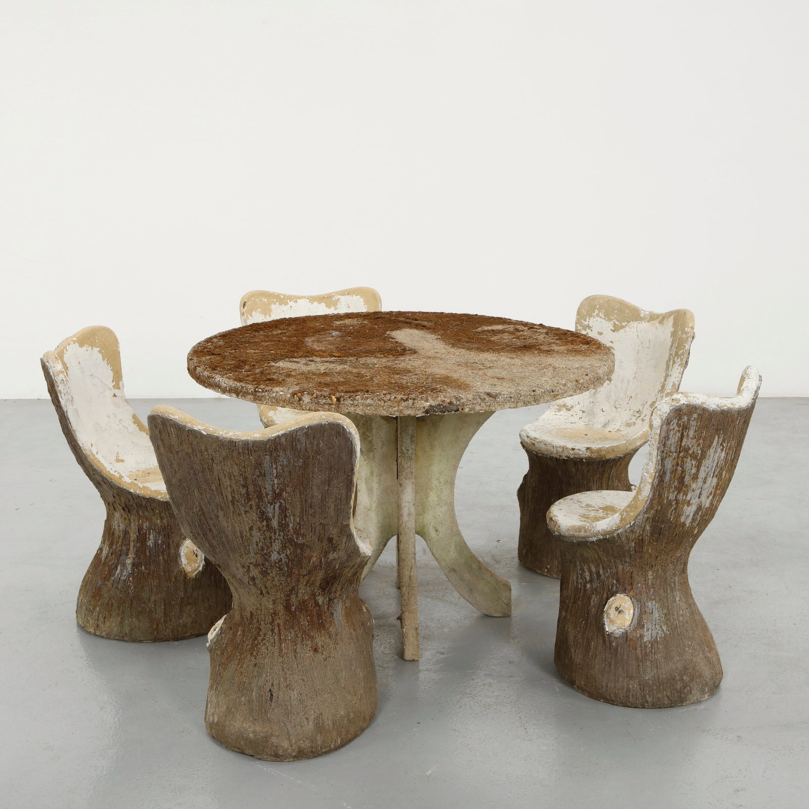 Outdoor Stone and Faux Bois Dining Ensemble, 1960s (1 of 18)