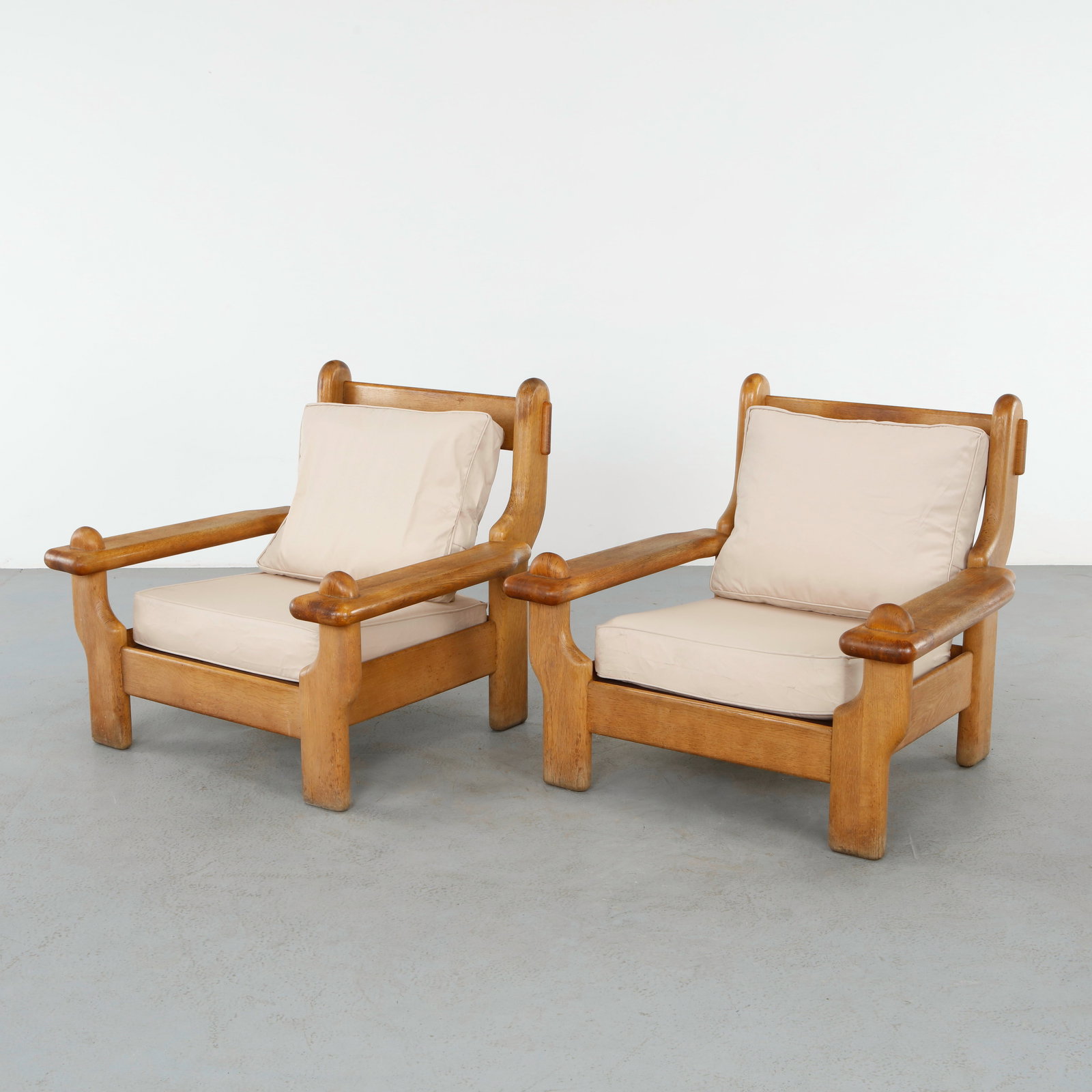 Maison Regain, Pair of Solid Wood Chairs, France,Â 1950s (1 of 19)