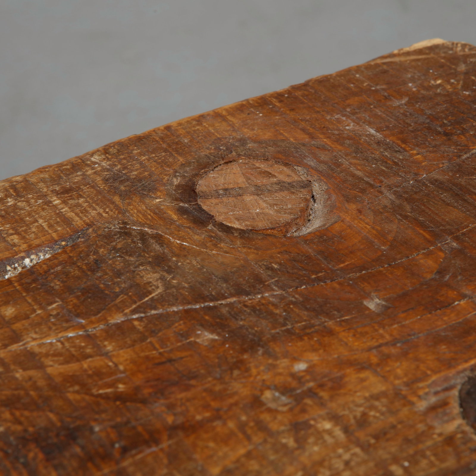 Brutalist Rectangular Solid Wood Stool, 1960s+A116 - 11