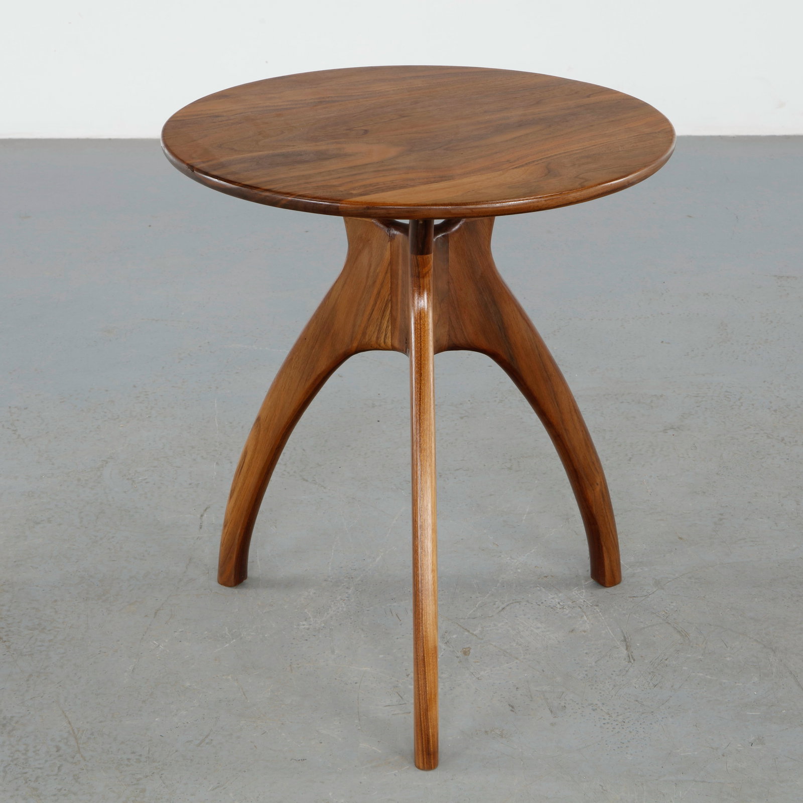 Jom Rivers, Round Wood Side Table, Signed (1 of 12)