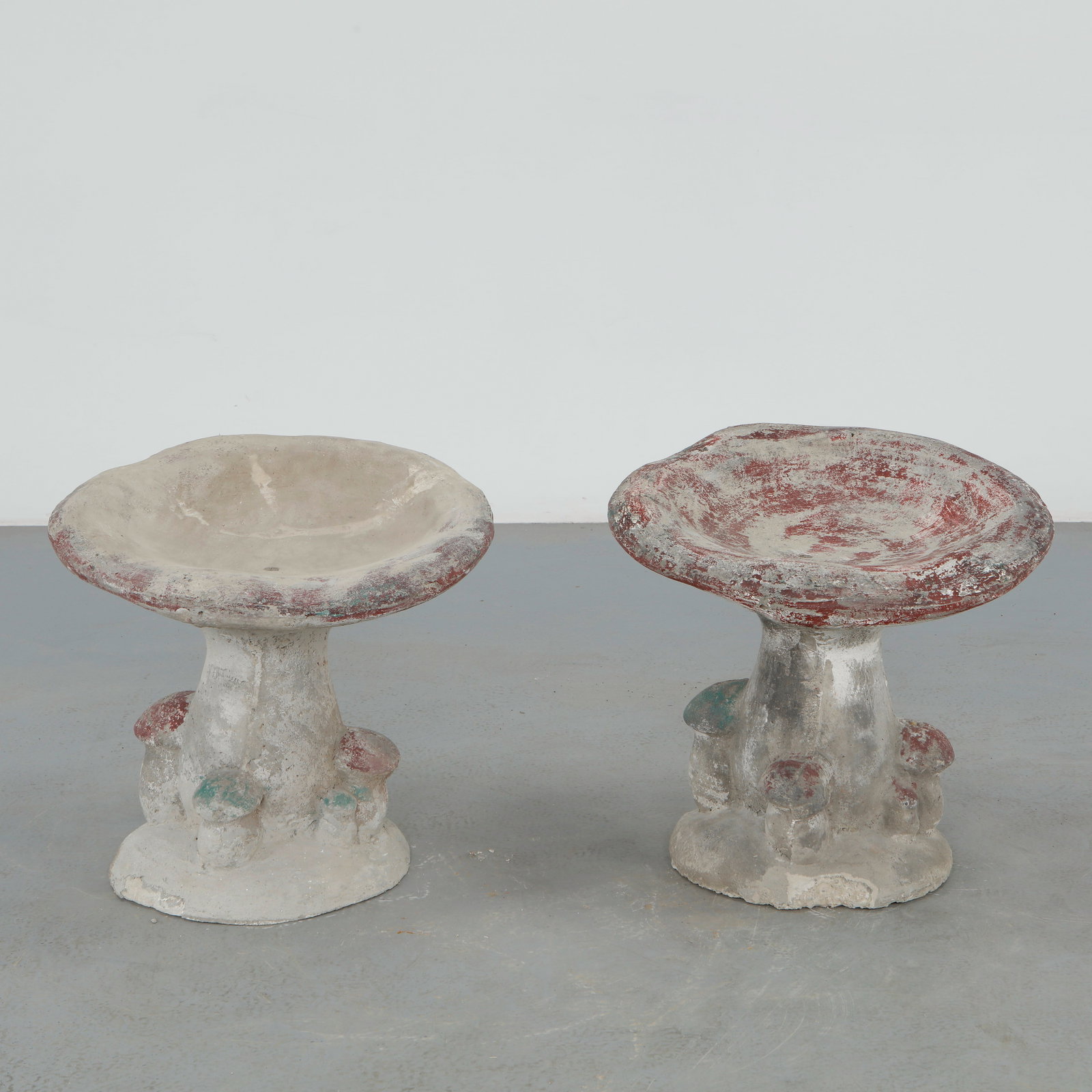Pair of Mushroom Concrete Stools, 1960s (1 of 13)