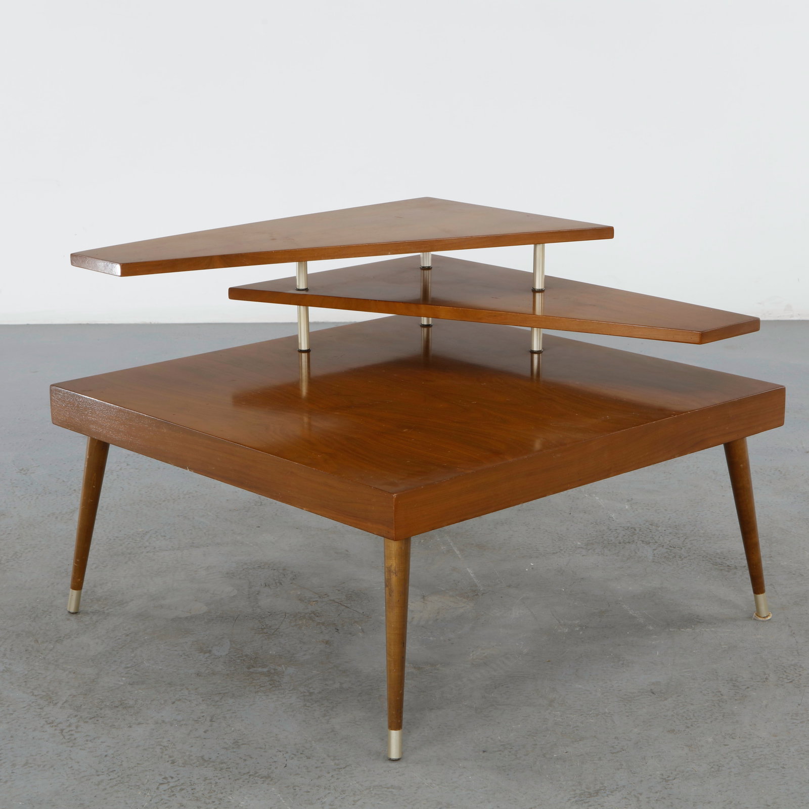 3-Tier Walnut Side Table, 1960s (1 of 15)