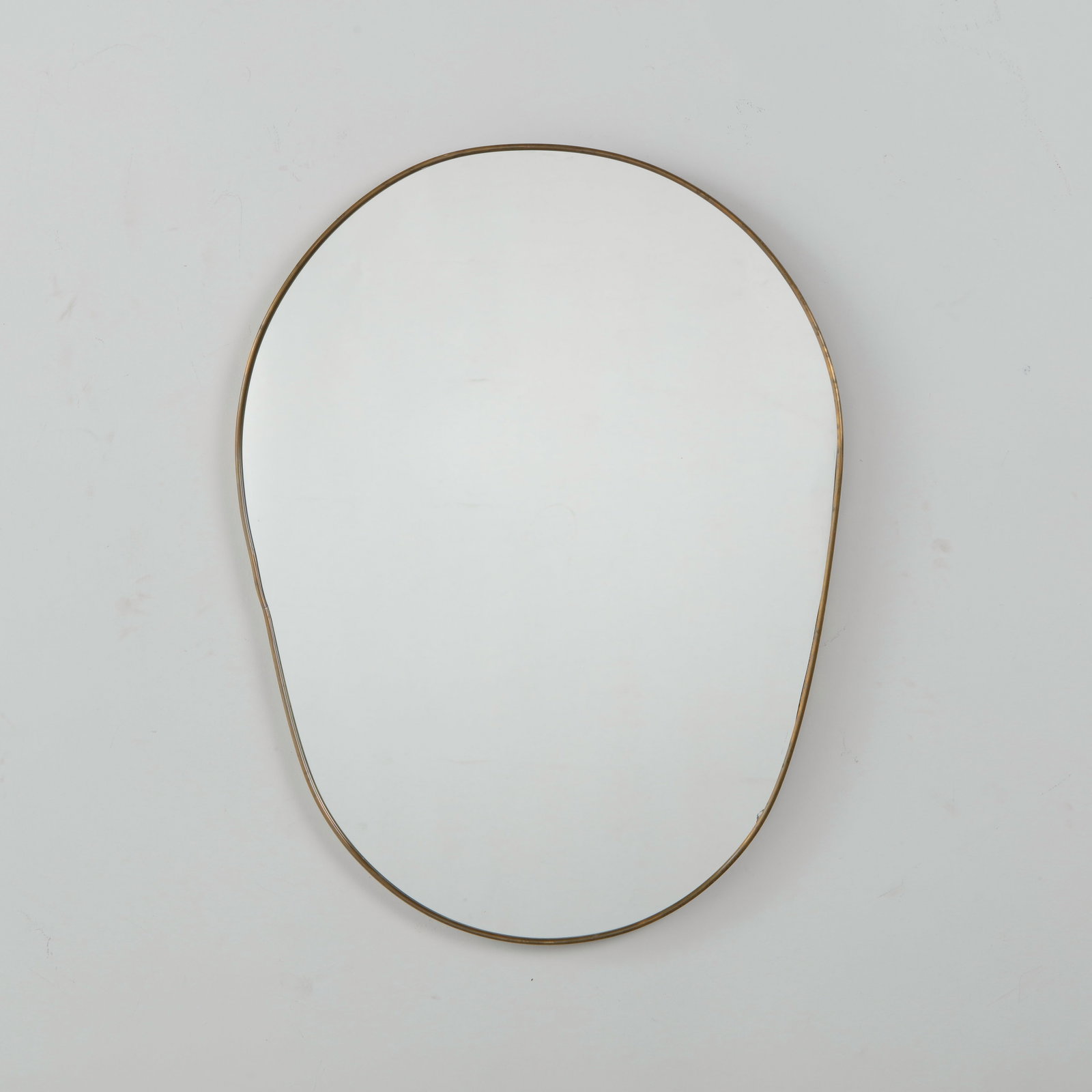 Italian Brass Mirror, Organic Egg Form, 1950s (1 of 6)