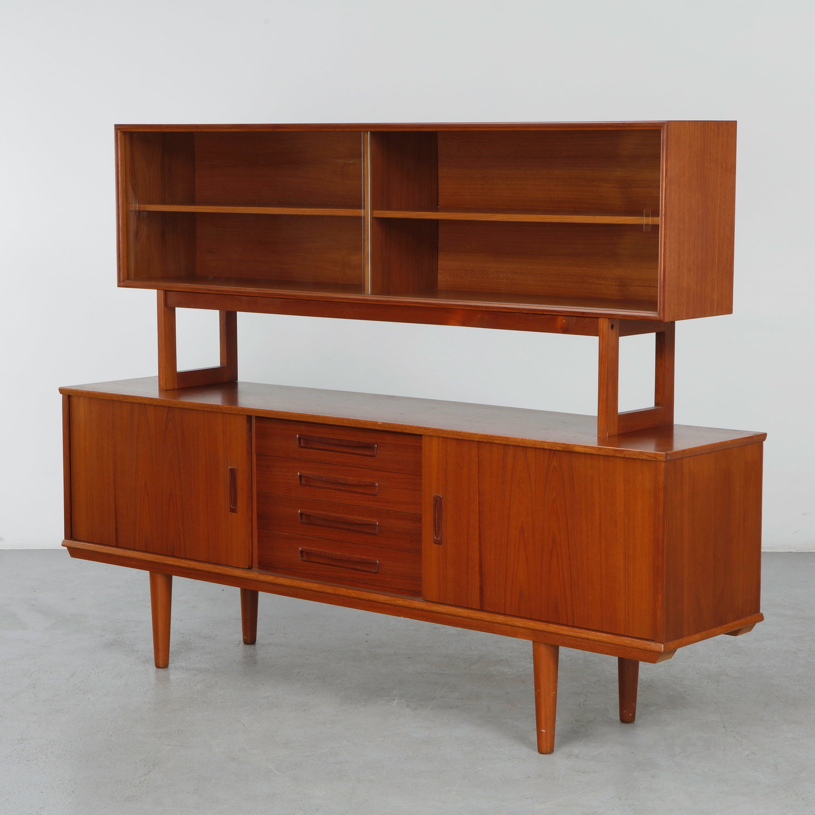 Arne Vodder, Teak Sideboard with Floating Display Cabinet, Denmark, 1960s (1 of 20)
