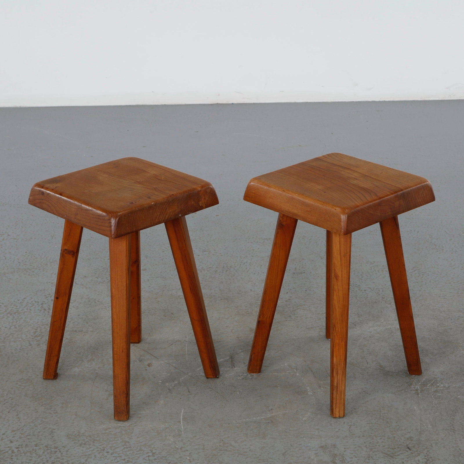 Pierre Chapo, Pair of S01 Stools, 1960s (1 of 15)