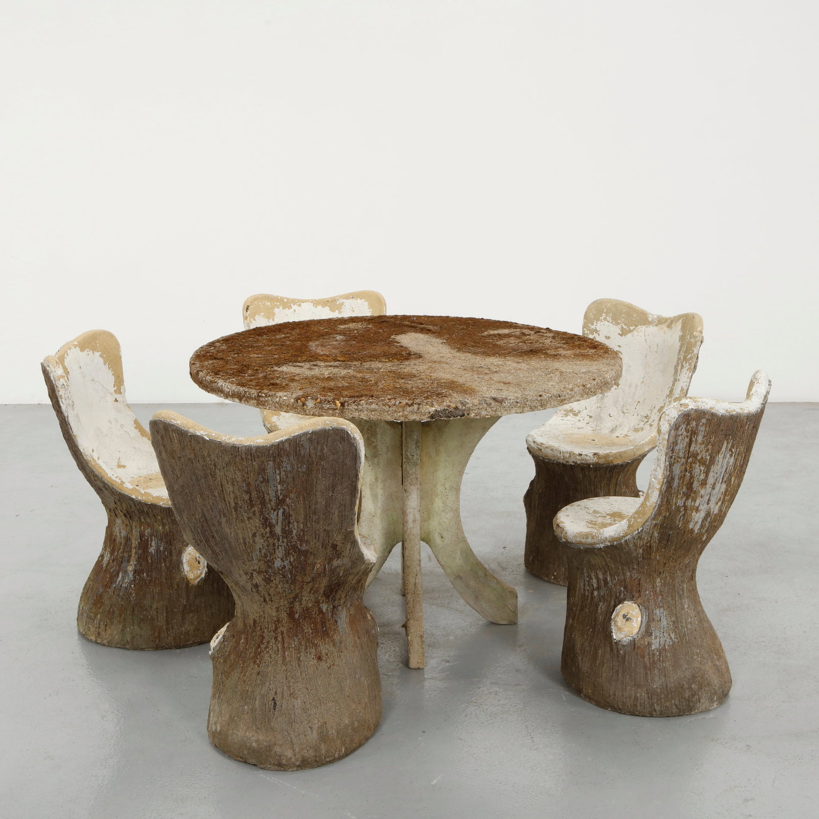 Outdoor Stone and Faux Bois Dining Ensemble, 1960s (1 of 18)