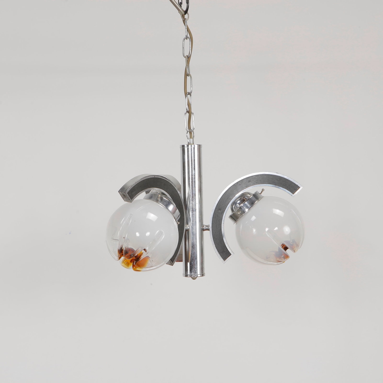 Murano Glass Mazzega Three-Branch Pendant Light, 1970s (1 of 5)