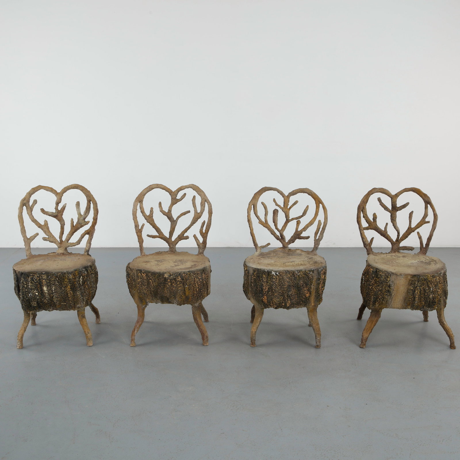 Set of Four Faux Bois Concrete Chairs (1 of 20)