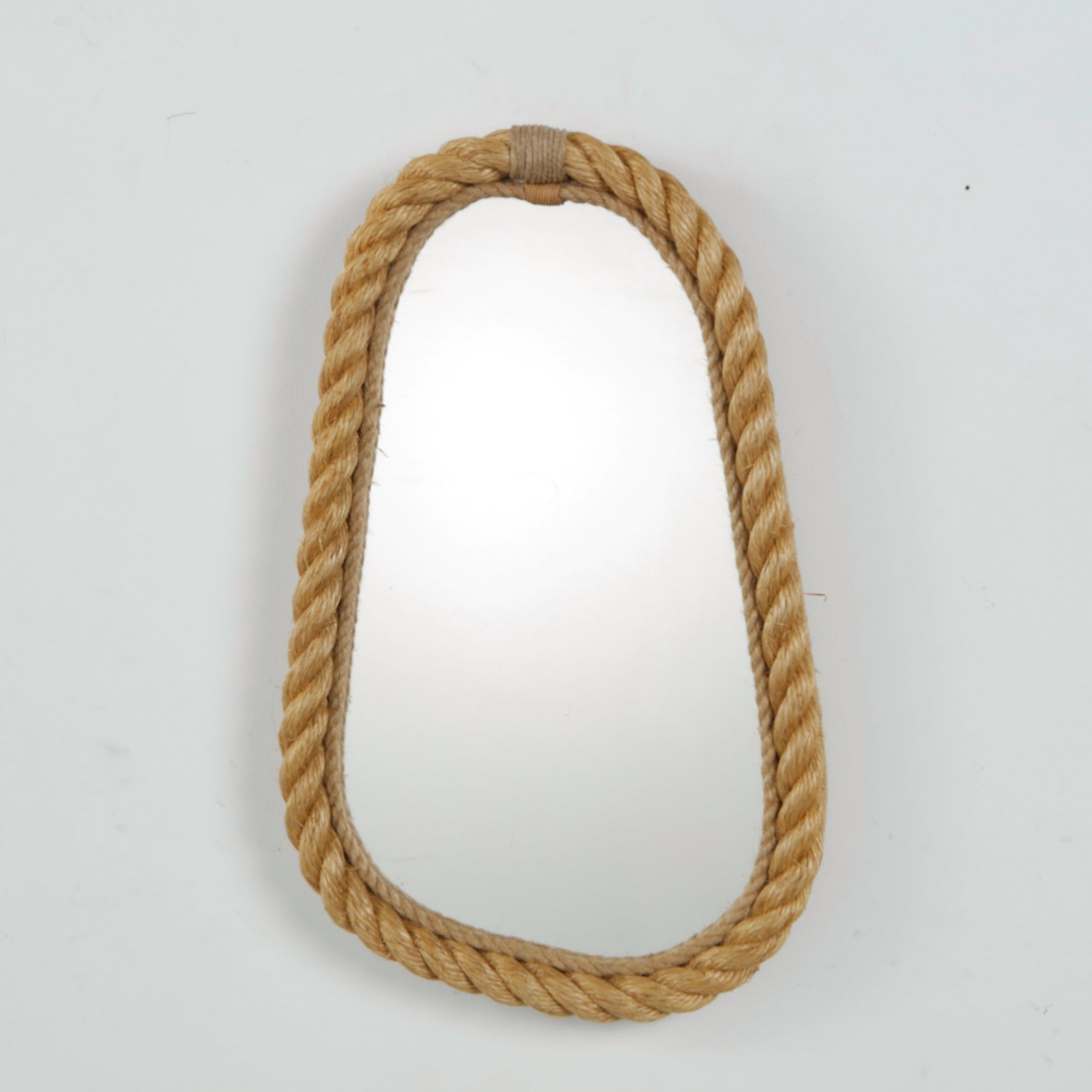 Audoux Minet, Rope-Wrapped Oval Mirror with Knot Detail, Mid-Century (1 of 6)