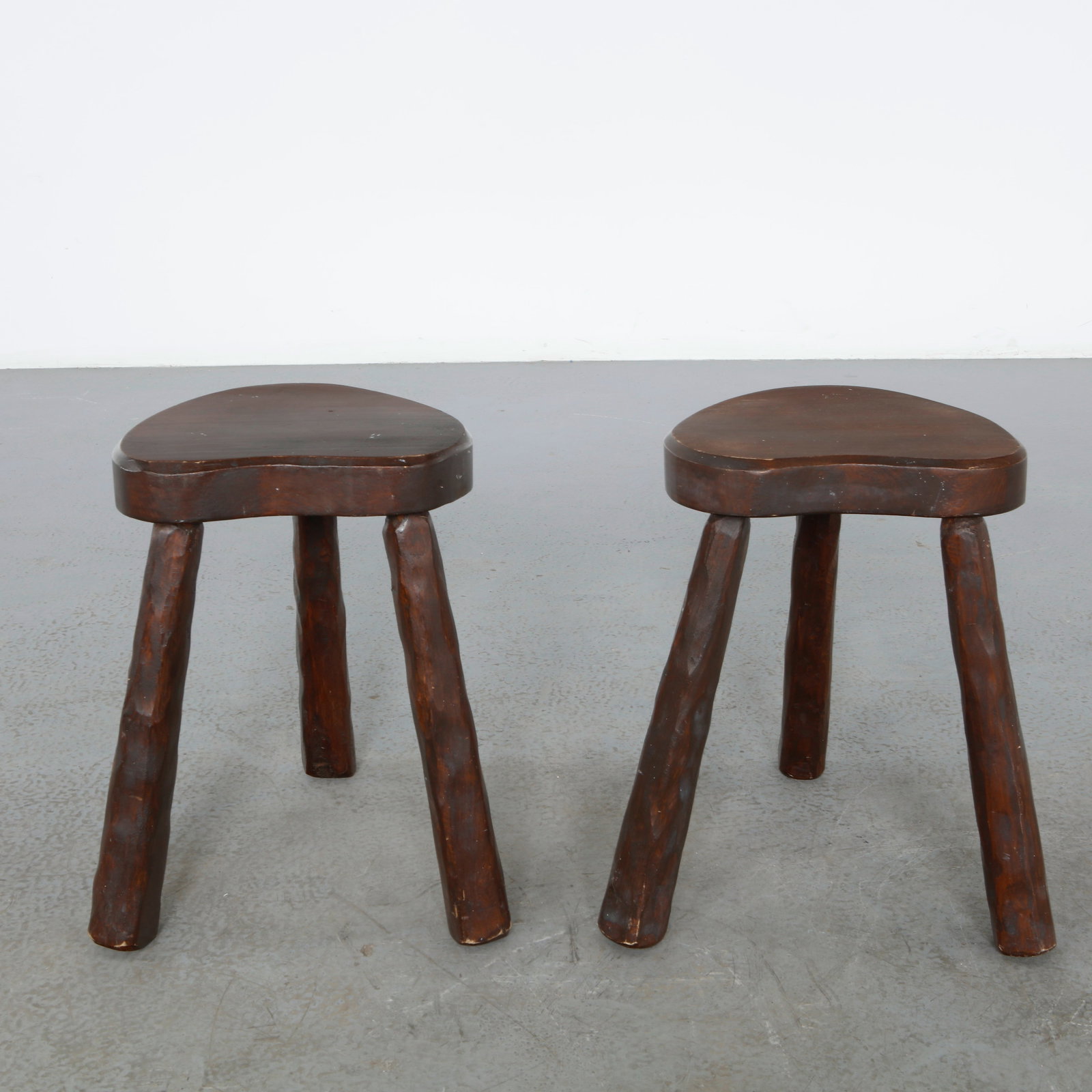 Pair of Rustic Tripod Stools, France, 1960s (1 of 11)