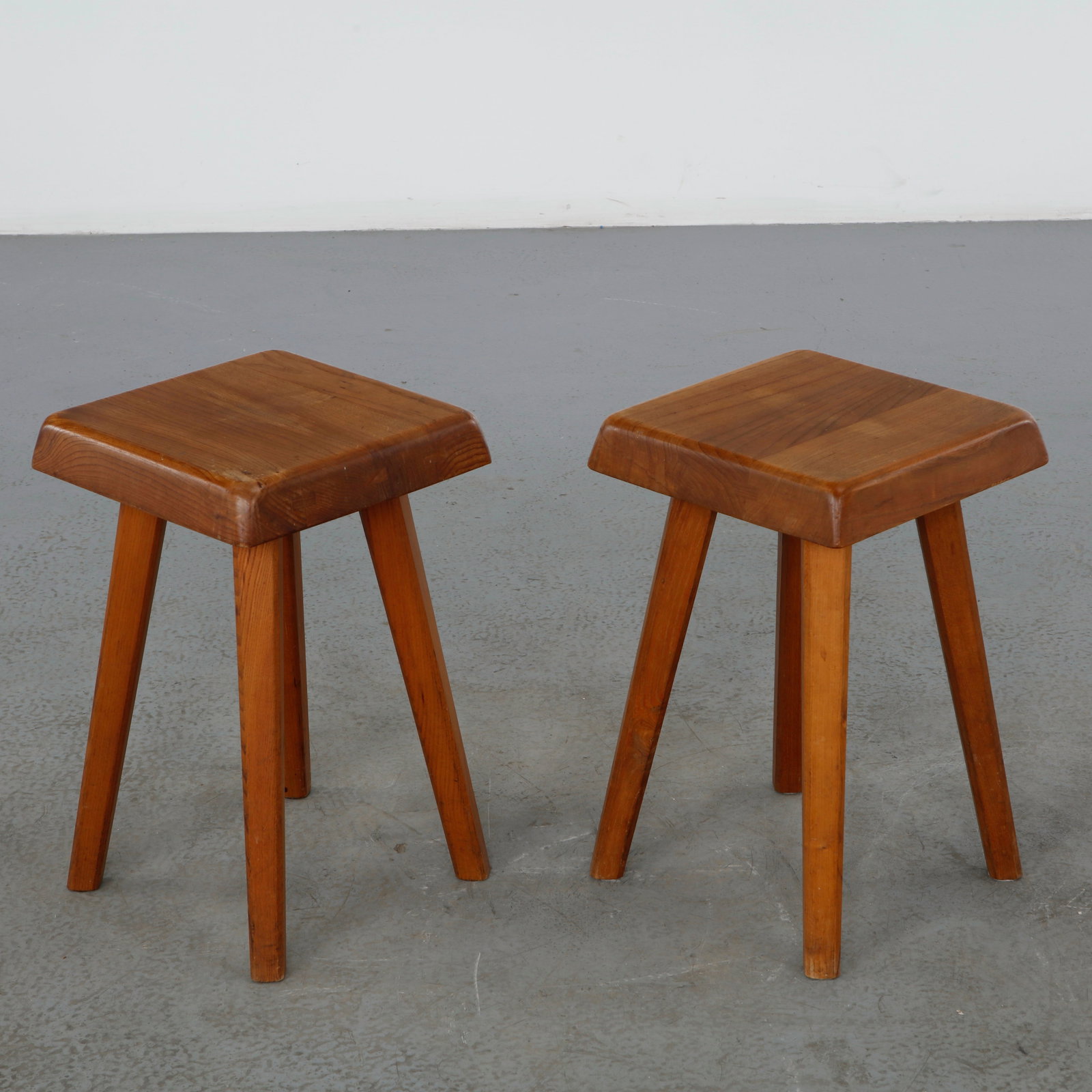 Pierre Chapo, Pair of S01 Stools, 1960s (1 of 13)