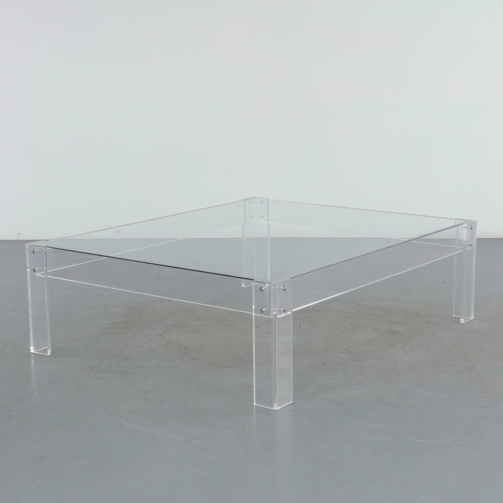 Lucite Coffee Table with Glass Top, 1970s (1 of 11)