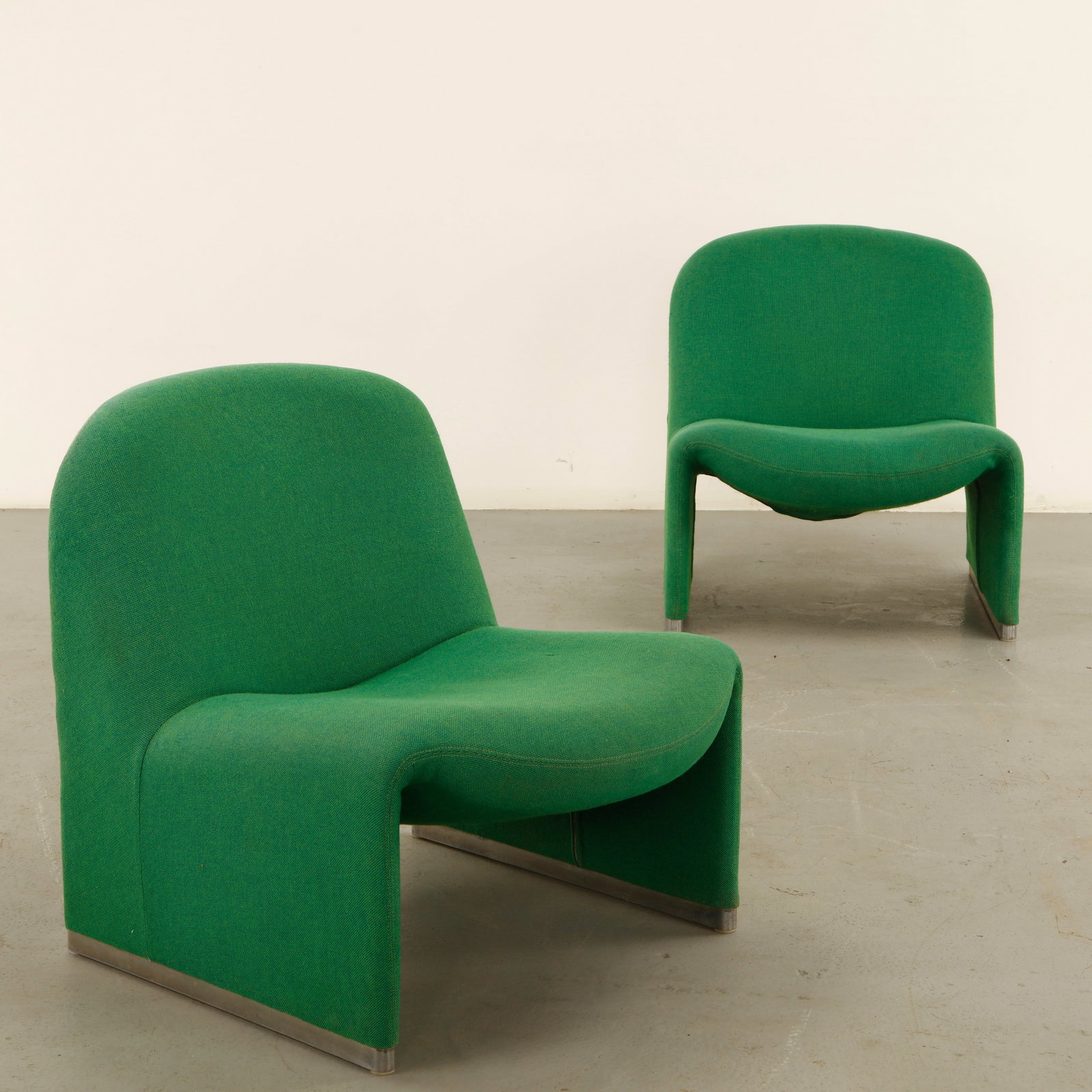 Giancarlo Piretti, Pair of Alky Lounge Chairs with Original Upholstery, 1970s (1 of 19)