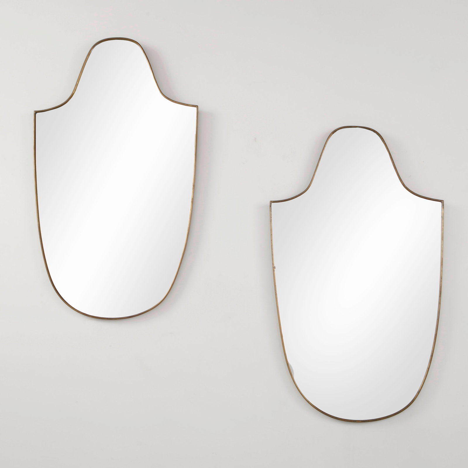 Pair of Italian Brass Wall Mirrors, 1950s (1 of 15)