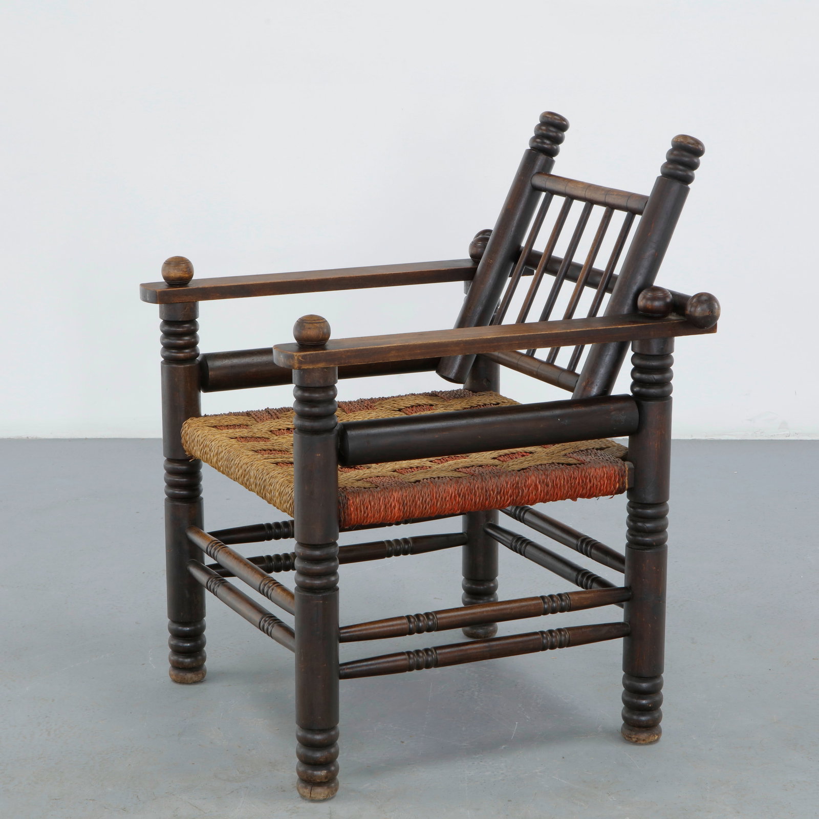 Charles Dudouyt, Oak and Woven Lounge Chair, 1940s (1 of 17)