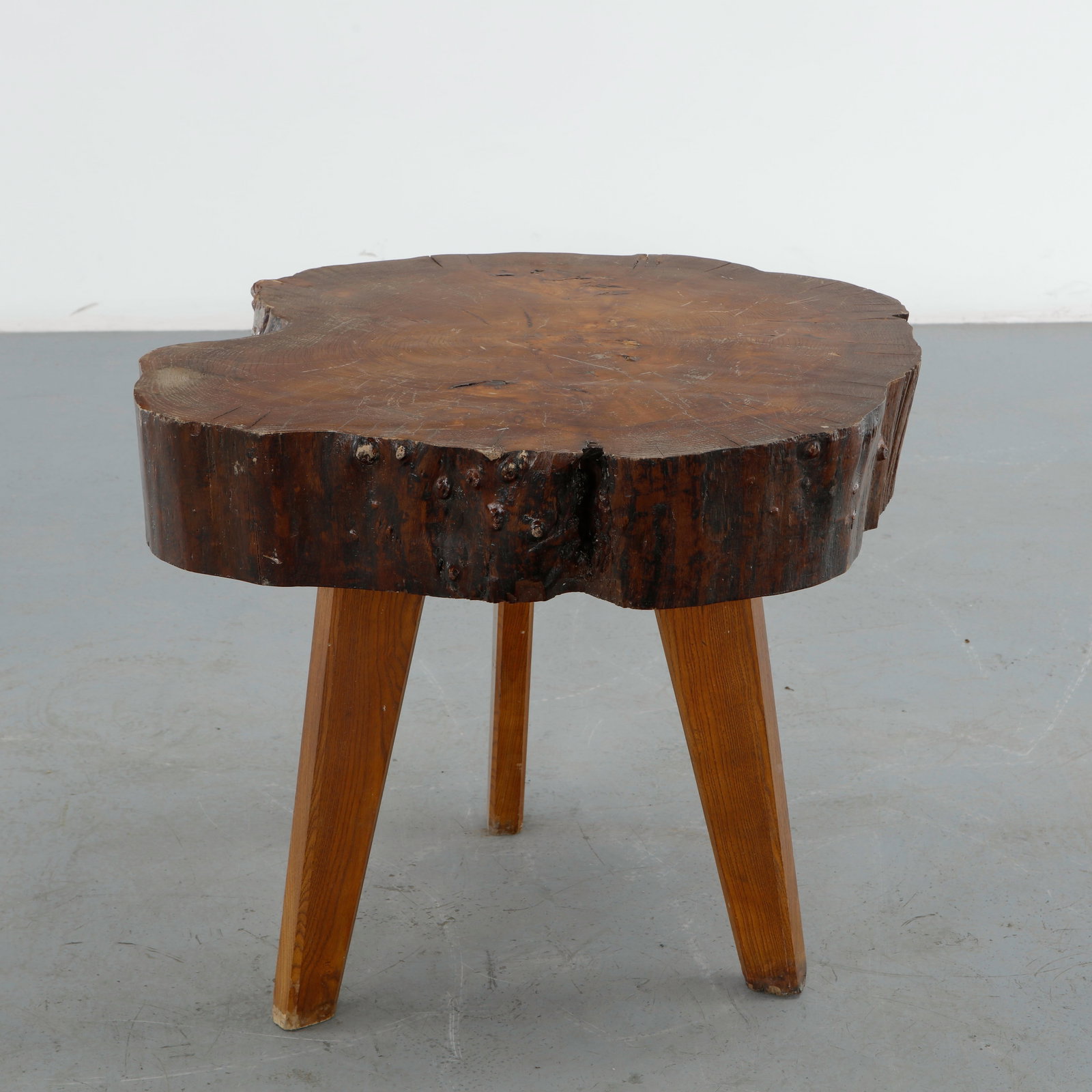 Rustic Solid Wood Side Table, 1960s - 3