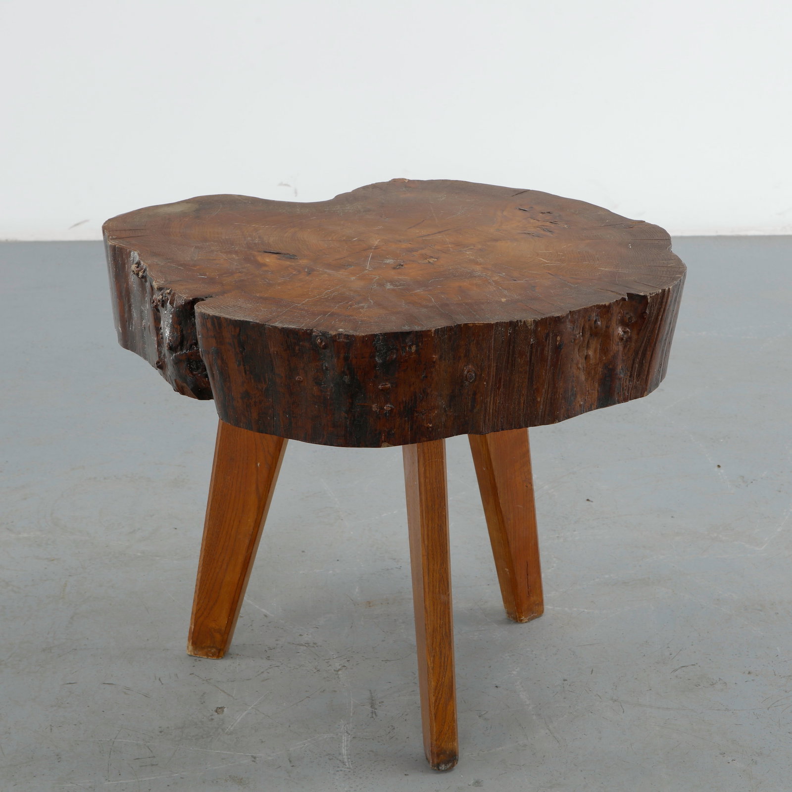 Rustic Solid Wood Side Table, 1960s - 4