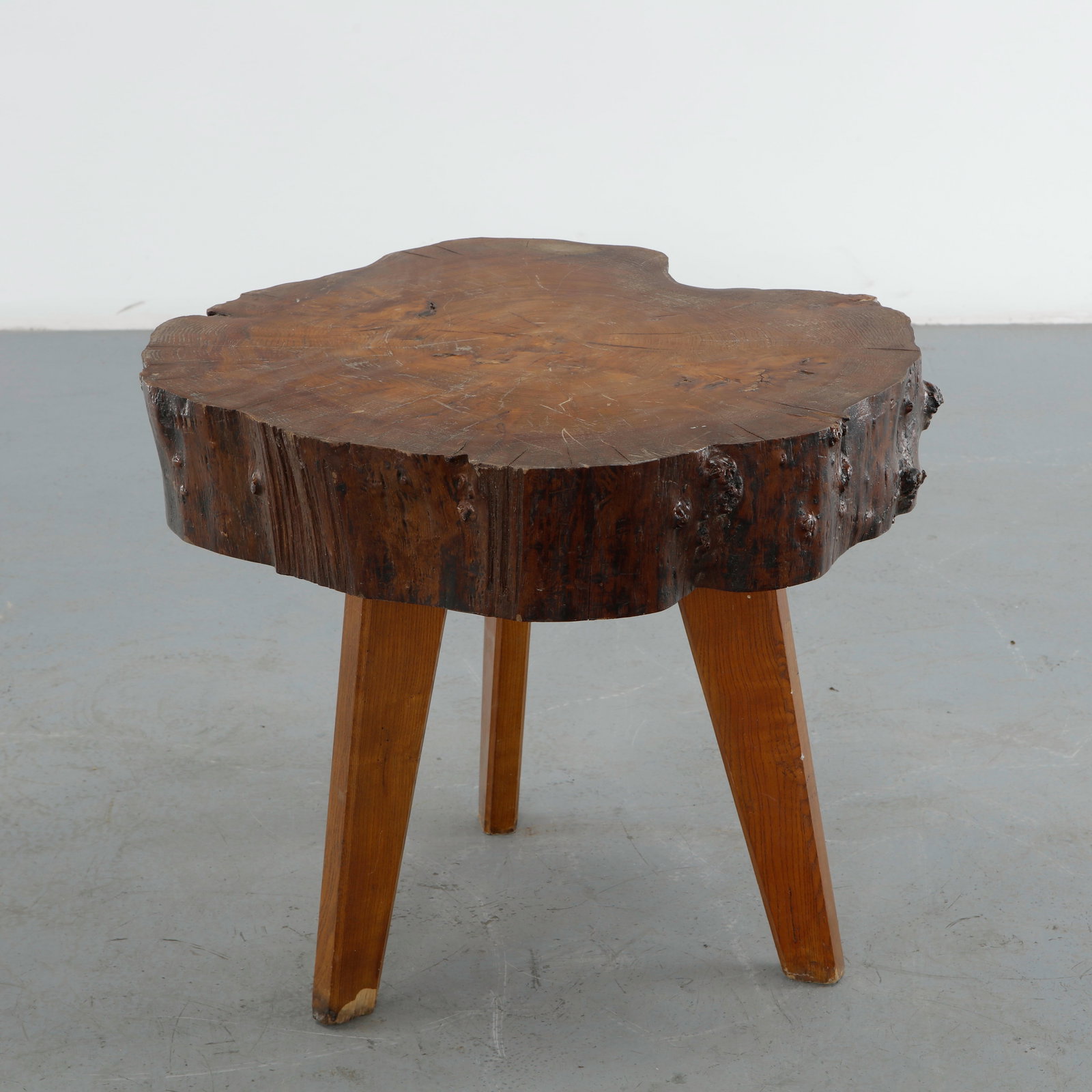 Rustic Solid Wood Side Table, 1960s - 5