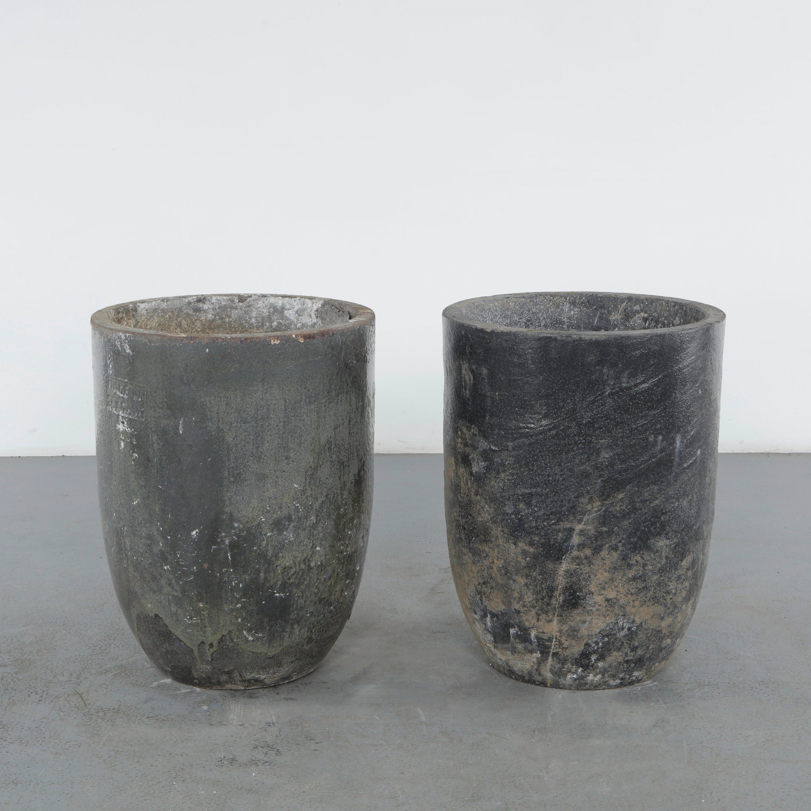 Pair of Large Foundry Crucible Planters, 1960s (1 of 13)
