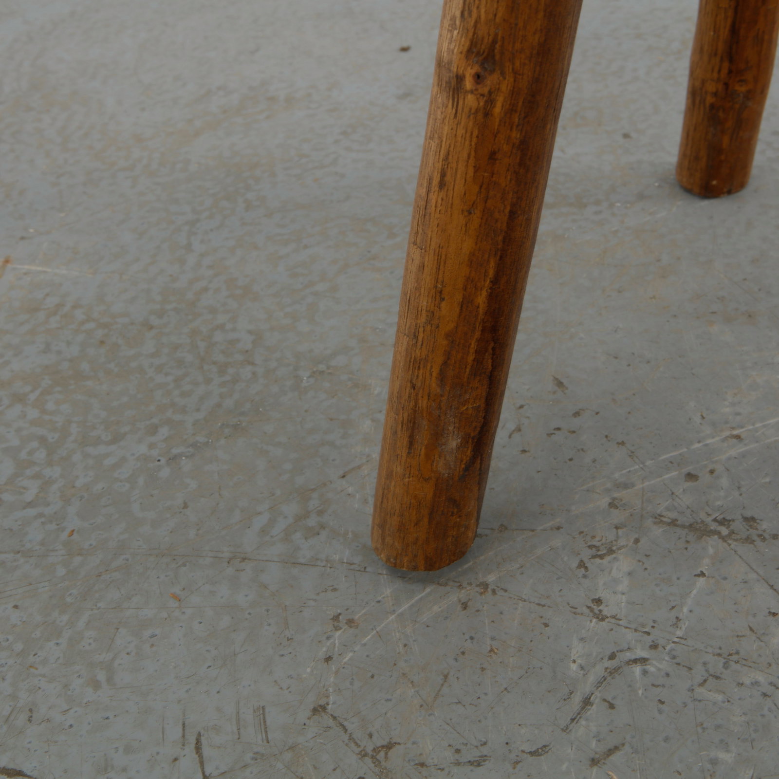 Rustic Solid Wood Stool, 1960s - 13
