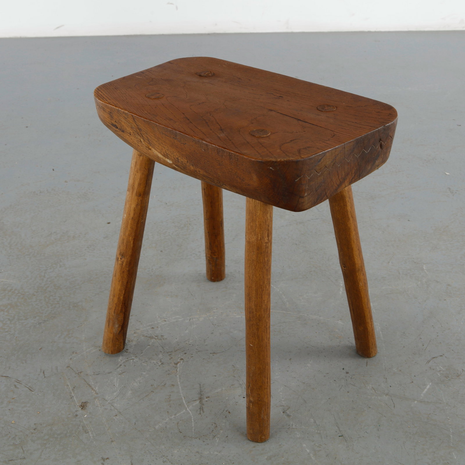 Rustic Solid Wood Stool, 1960s (1 of 14)