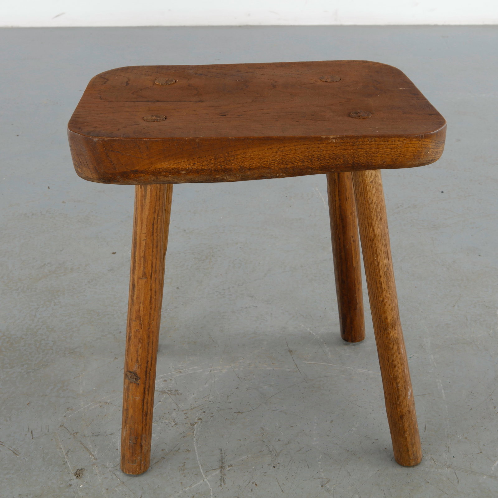 Rustic Solid Wood Stool, 1960s - 5