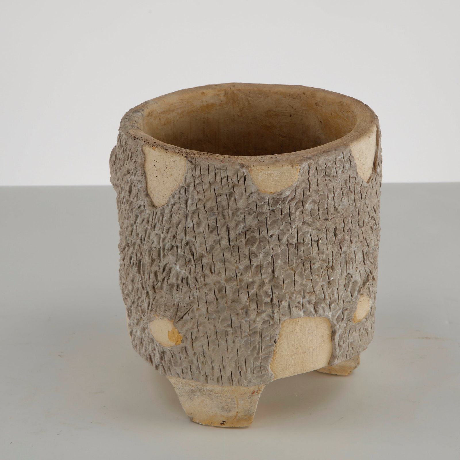 Faux Bois Round Planter, France, 1960s (1 of 10)