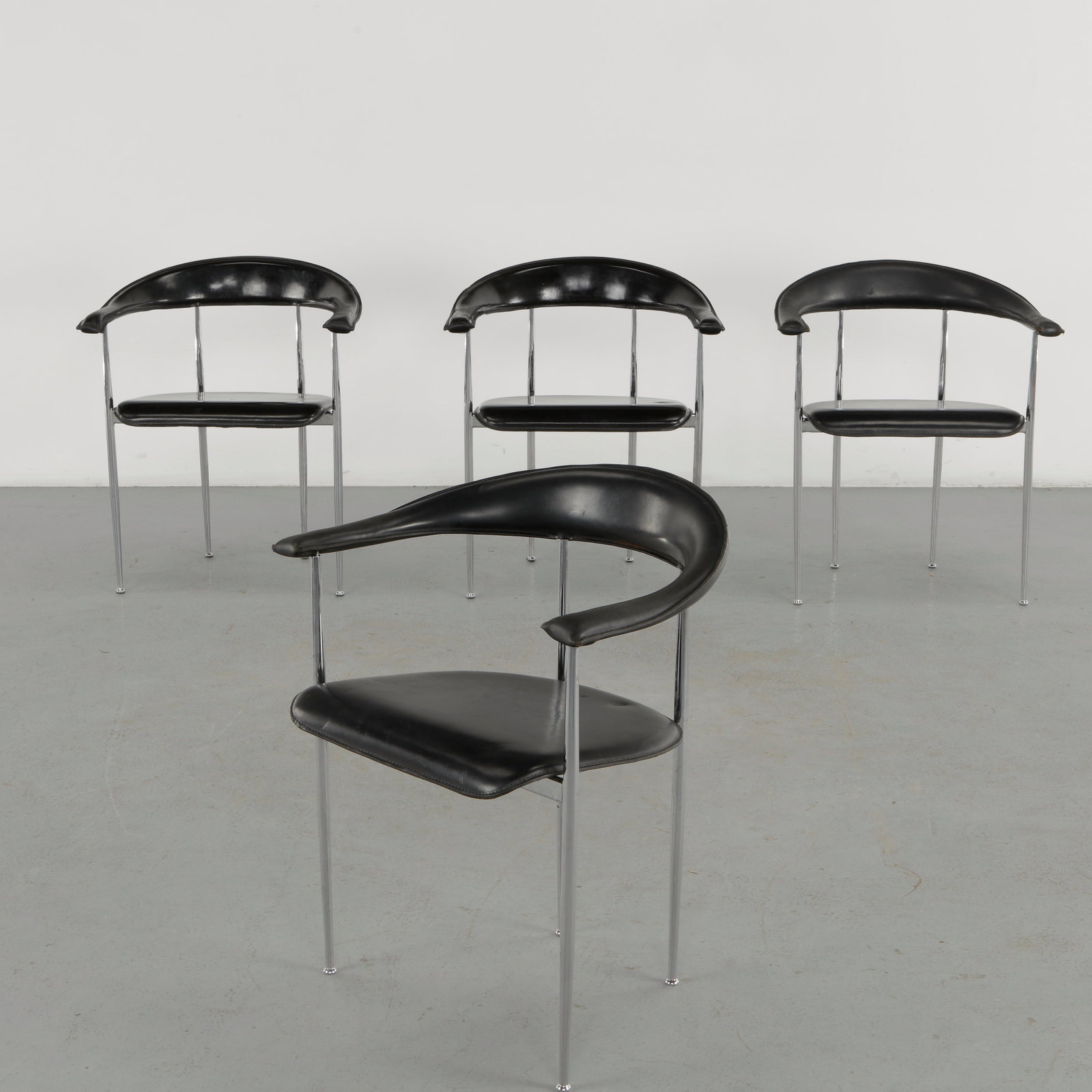 Giancarlo Vegni and Gianfranco Gualtierotti for Fasem, Set of Four P40 Chairs, 1980s (1 of 20)