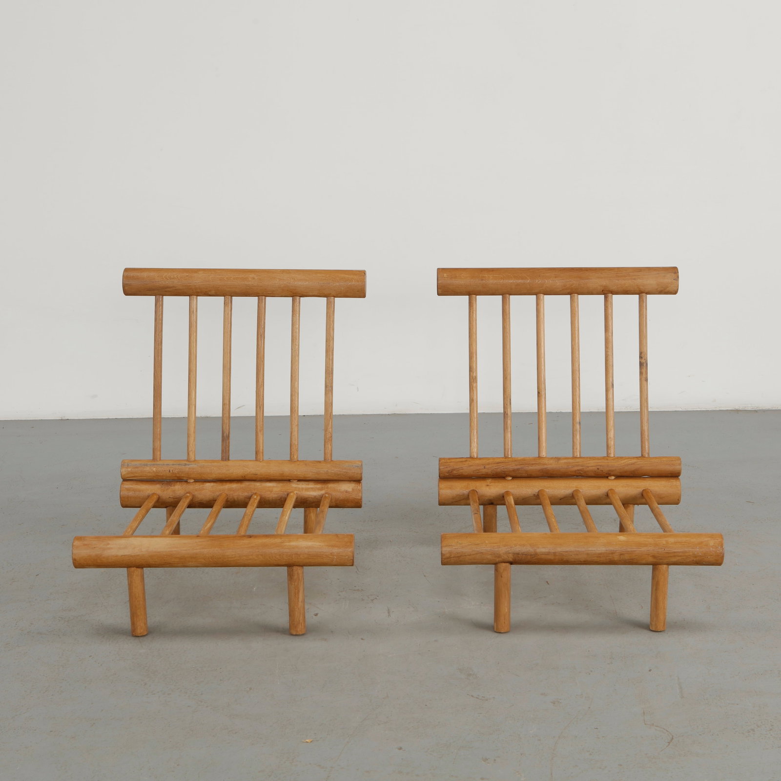 Charlotte Perriand, Pair of La Cachette Oak Fireside Chairs, 1960s - 2