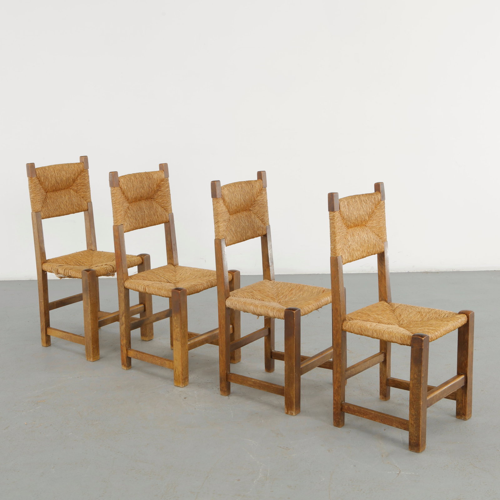 Pierre Gauthier Delaye, Set of Four Rope and Wood Chairs, 1960s (1 of 20)