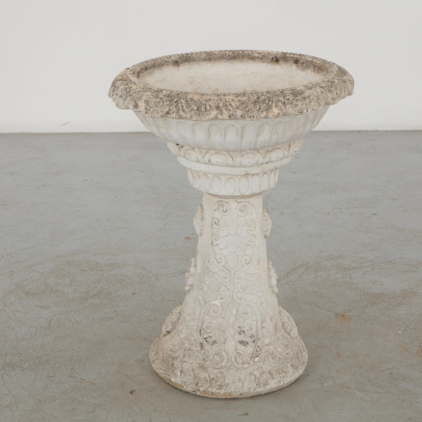 Ornamental Concrete Pedestal Garden Urn, 1960s (1 of 11)