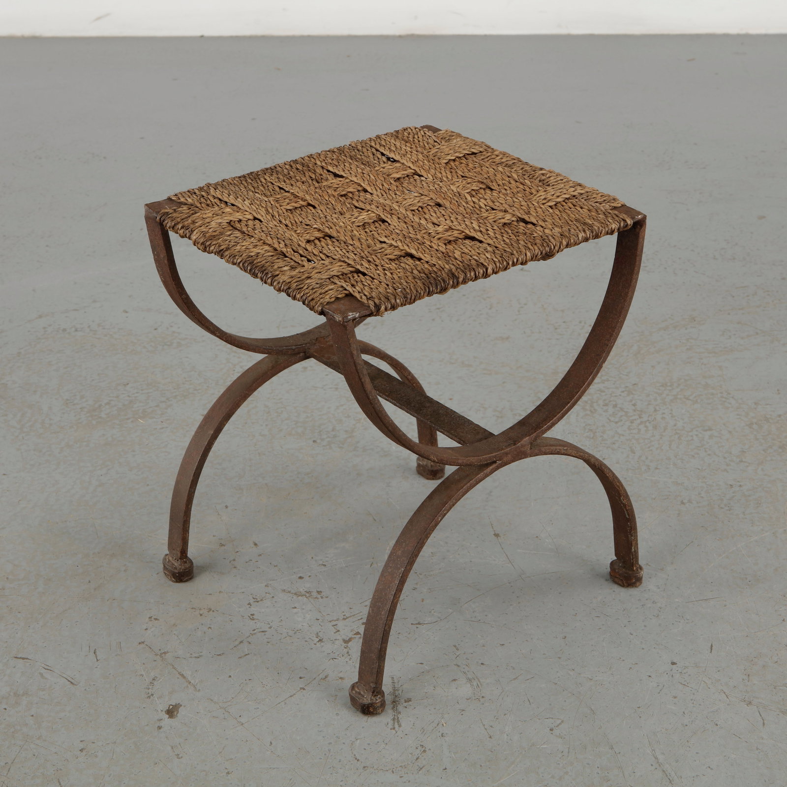 Woven Rope and Iron Stool, 1960s (1 of 11)