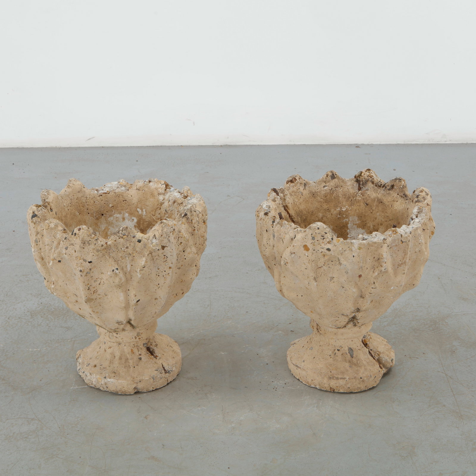 Pair of Freeform Concrete Planters, 1960s (1 of 17)