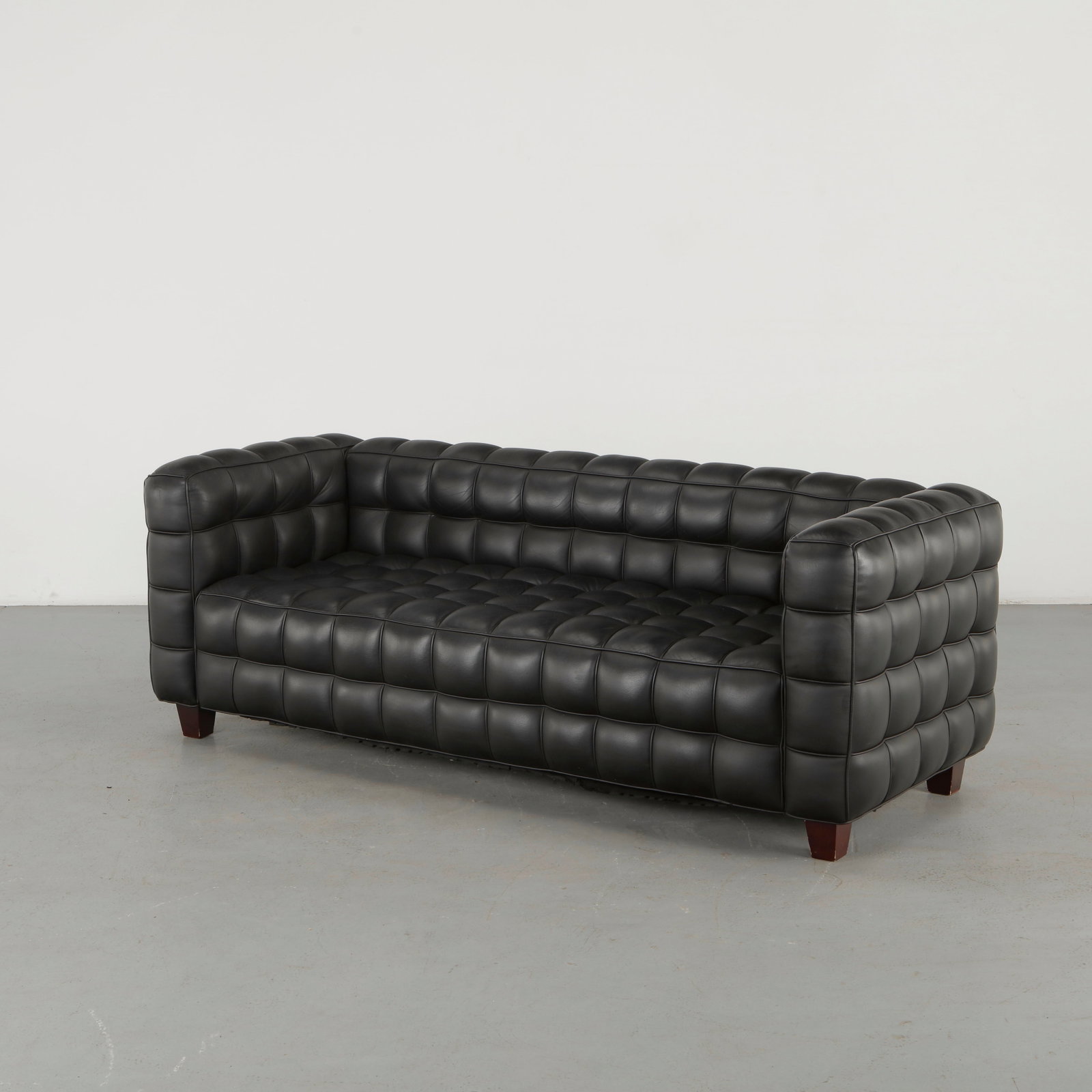 Josef Hoffmann, Black Leather Kubus Sofa (1 of 13)