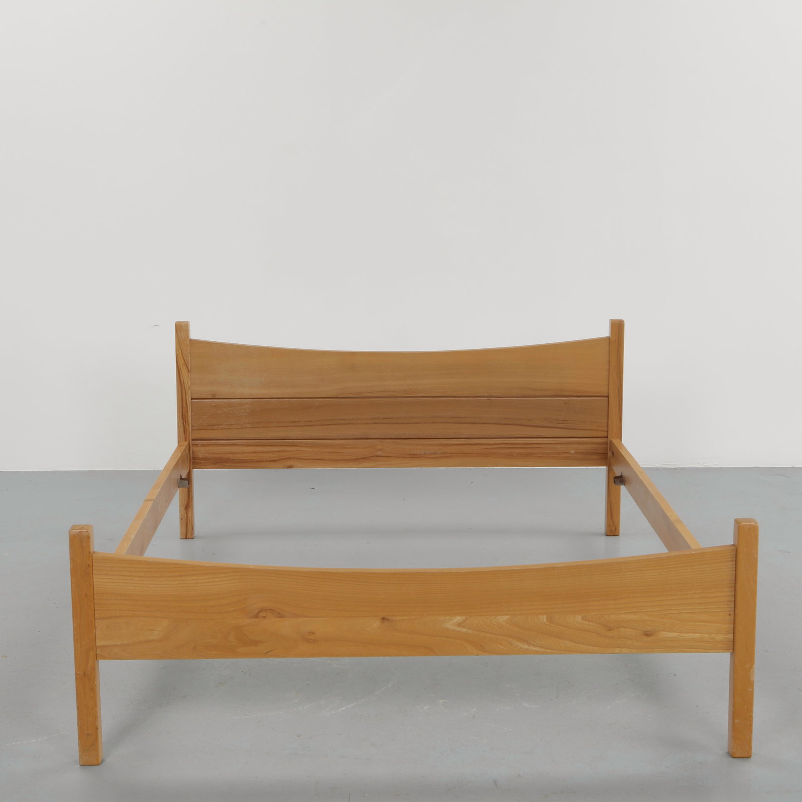 French Midcentury Solid Pine Full Bedframe, 1960s - 2
