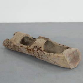 Monumental 4-Foot Faux Bois Log Planter, 1960s