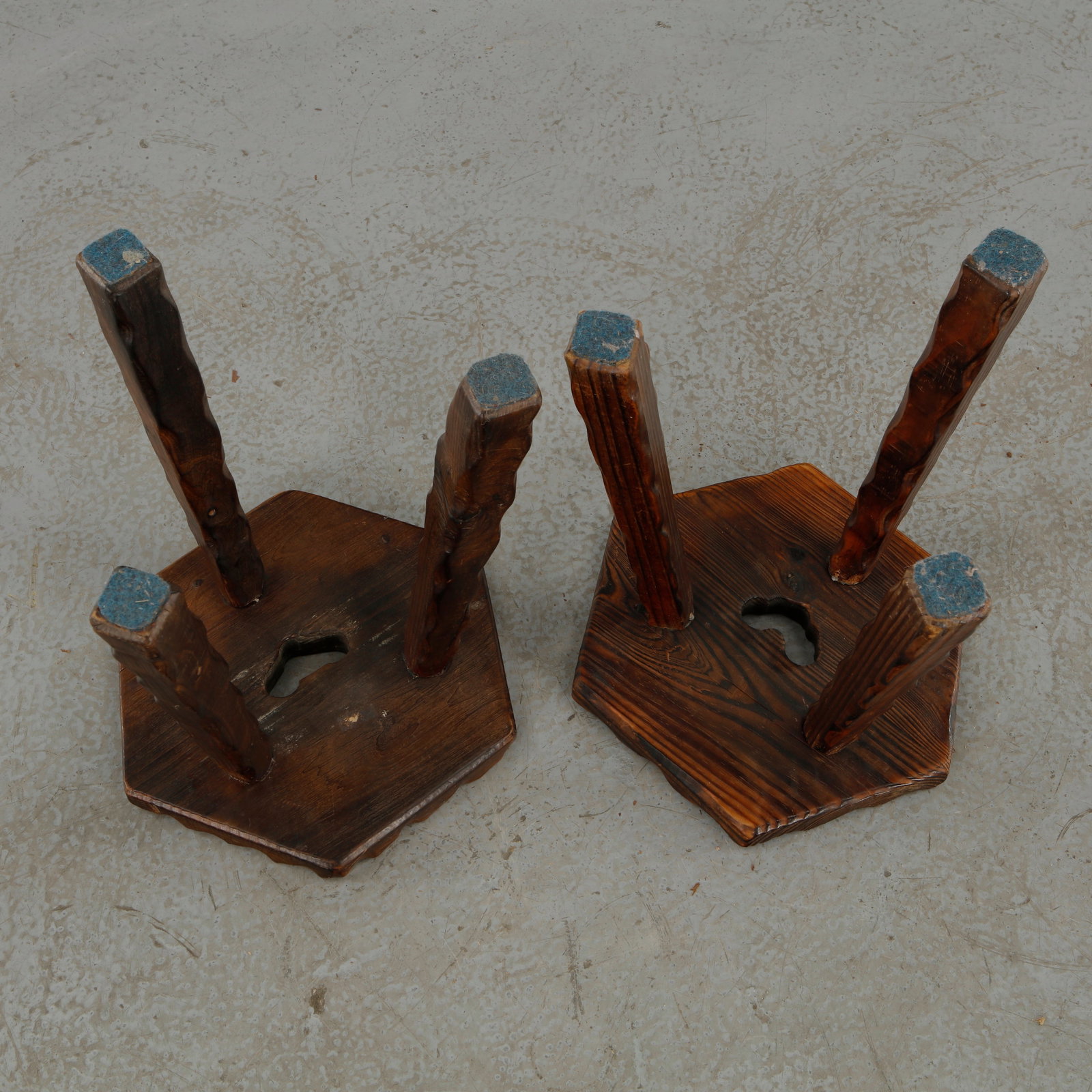 Pair of Brutalist Stools, 1960s - 13