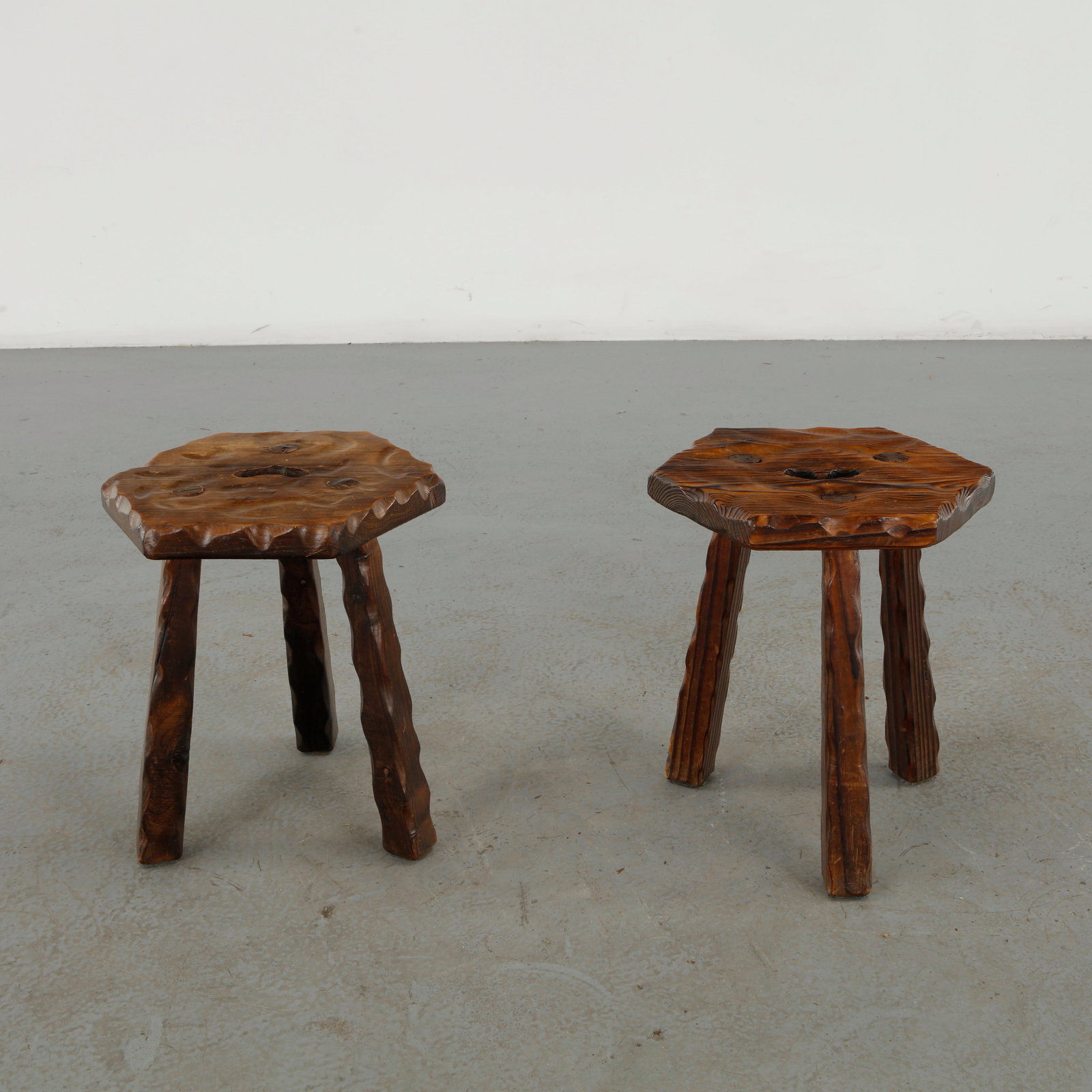 Pair of Brutalist Stools, 1960s (1 of 13)